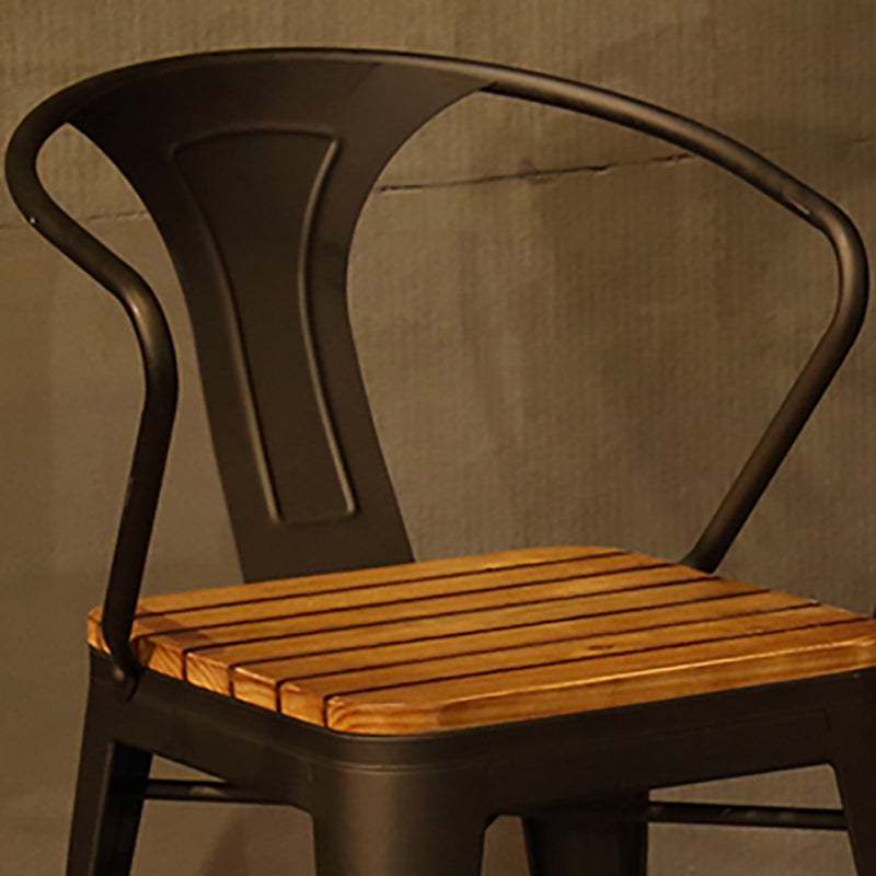 Slat Back Stackable Side Chair Industrial Style Dining Side Chair