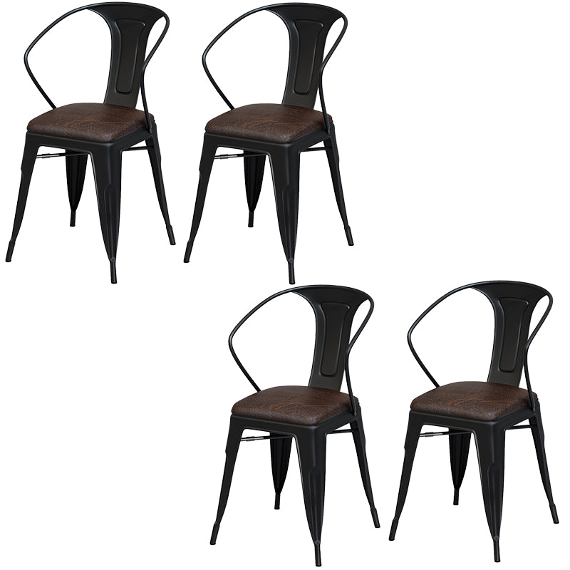 Slat Back Stackable Side Chair Industrial Style Dining Side Chair