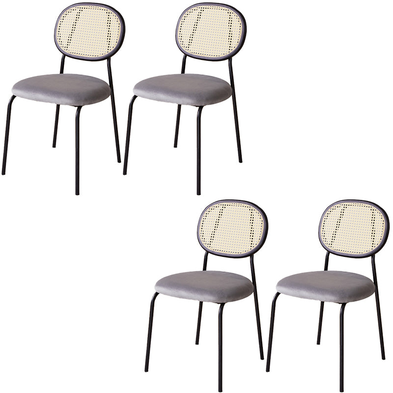 Industrial Dining Room Side Chairs Metal Armless Open Chair for Kitchen