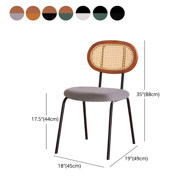 Industrial Dining Room Side Chairs Metal Armless Open Chair for Kitchen