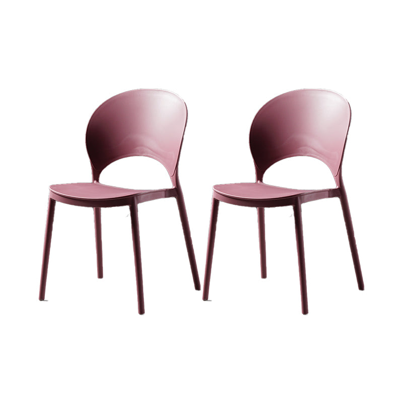 Contemporary Plastic Armless Chair Dining Room Open Back Chair