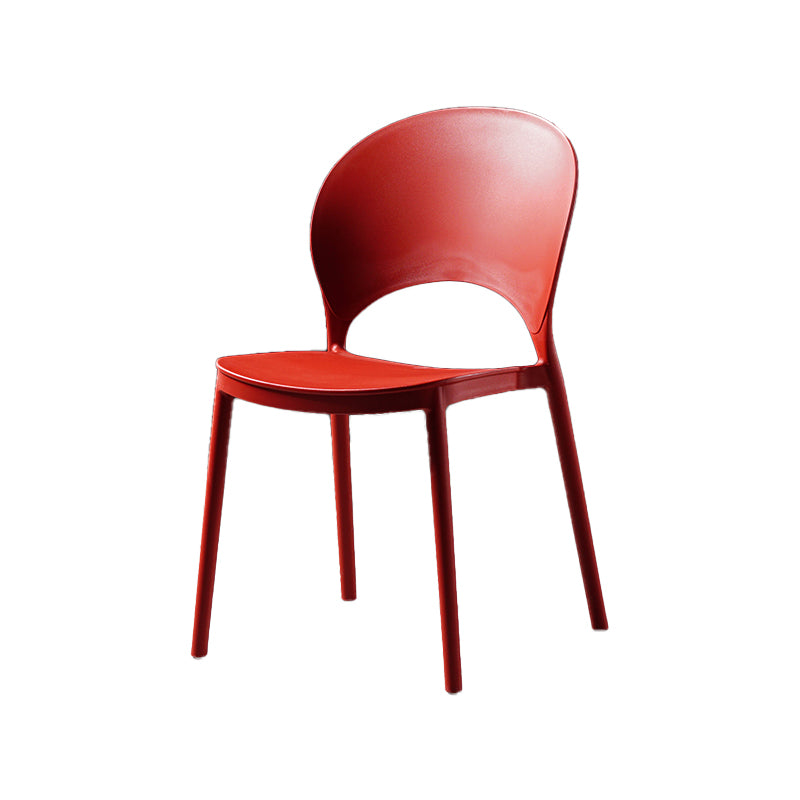 Contemporary Plastic Armless Chair Dining Room Open Back Chair