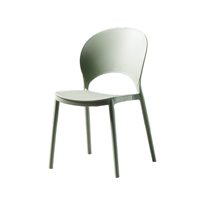 Contemporary Plastic Armless Chair Dining Room Open Back Chair