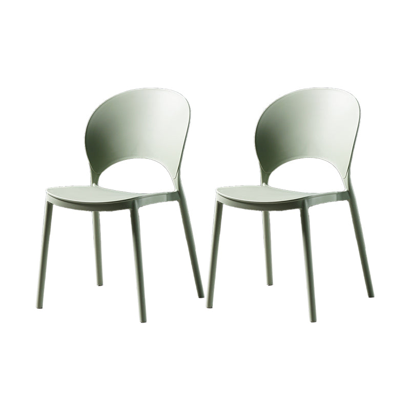 Contemporary Plastic Armless Chair Dining Room Open Back Chair