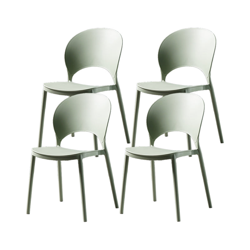 Contemporary Plastic Armless Chair Dining Room Open Back Chair