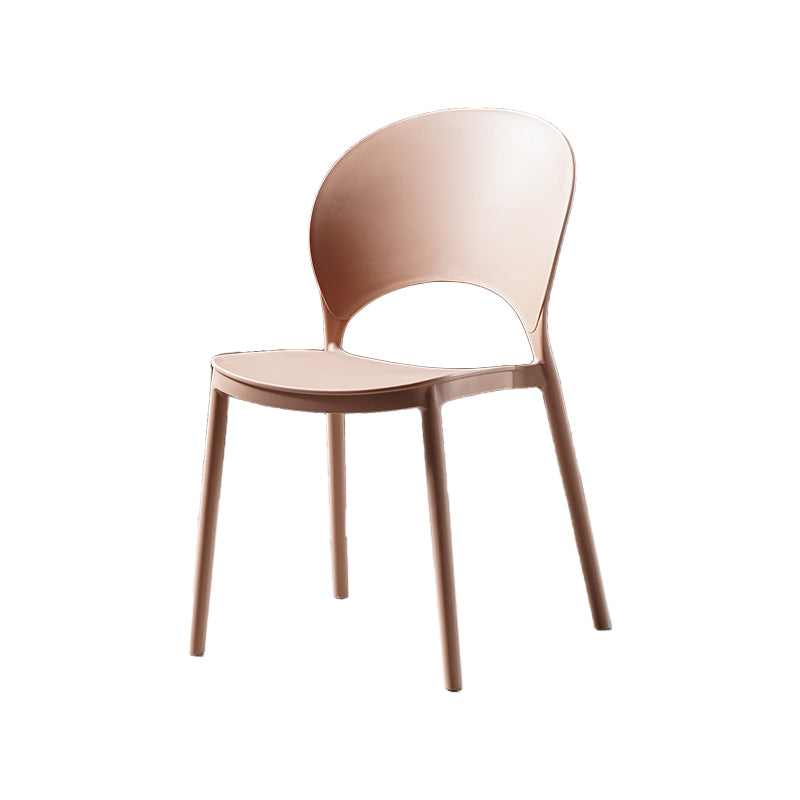 Contemporary Plastic Armless Chair Dining Room Open Back Chair