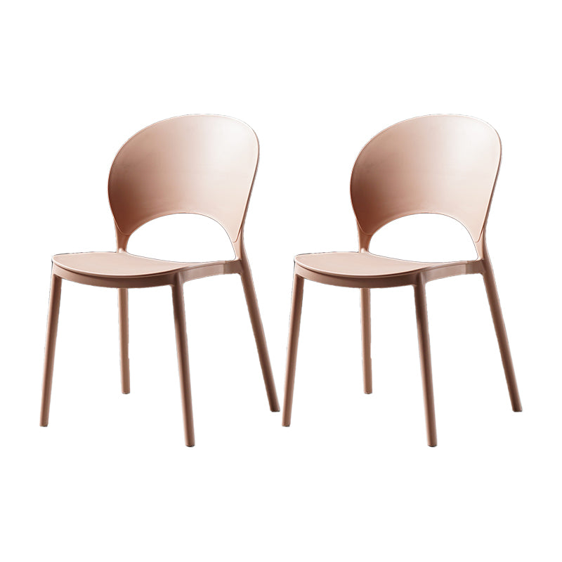 Contemporary Plastic Armless Chair Dining Room Open Back Chair