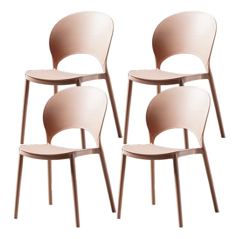 Contemporary Plastic Armless Chair Dining Room Open Back Chair