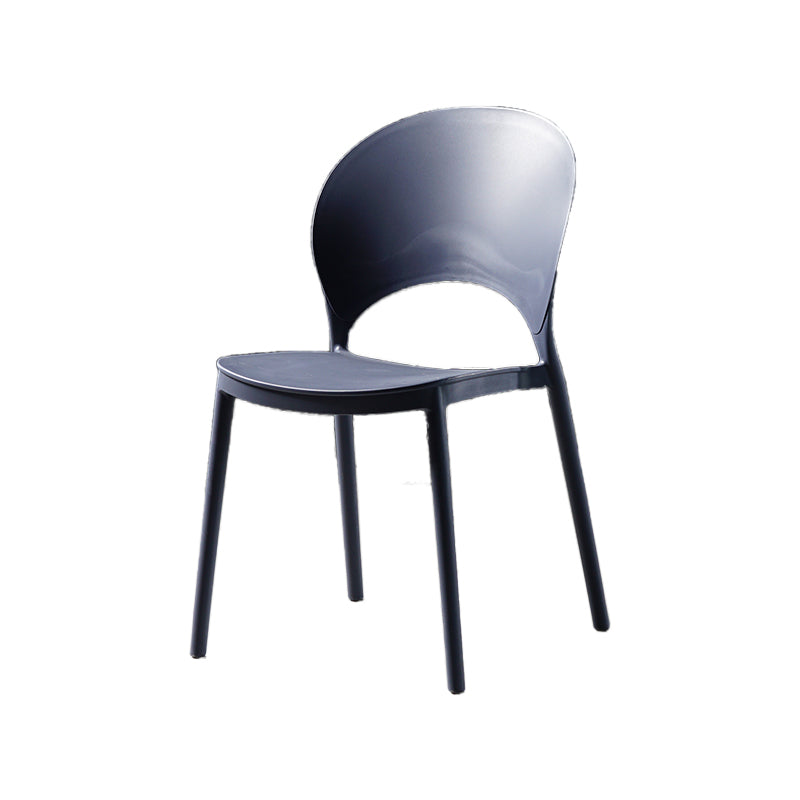 Contemporary Plastic Armless Chair Dining Room Open Back Chair