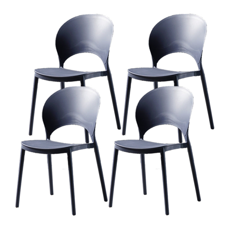 Contemporary Plastic Armless Chair Dining Room Open Back Chair