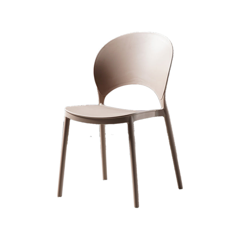 Contemporary Plastic Armless Chair Dining Room Open Back Chair