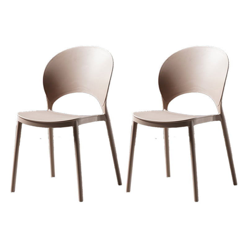 Contemporary Plastic Armless Chair Dining Room Open Back Chair