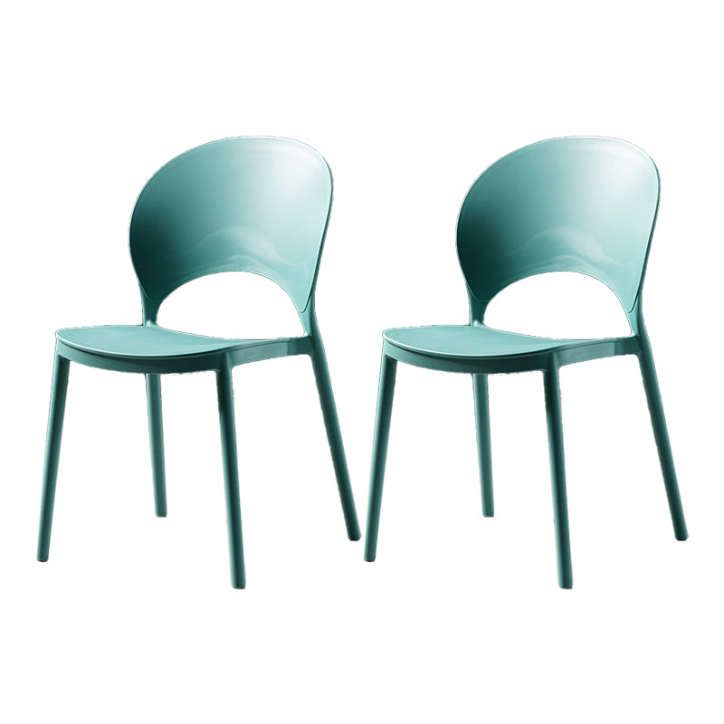 Contemporary Plastic Armless Chair Dining Room Open Back Chair