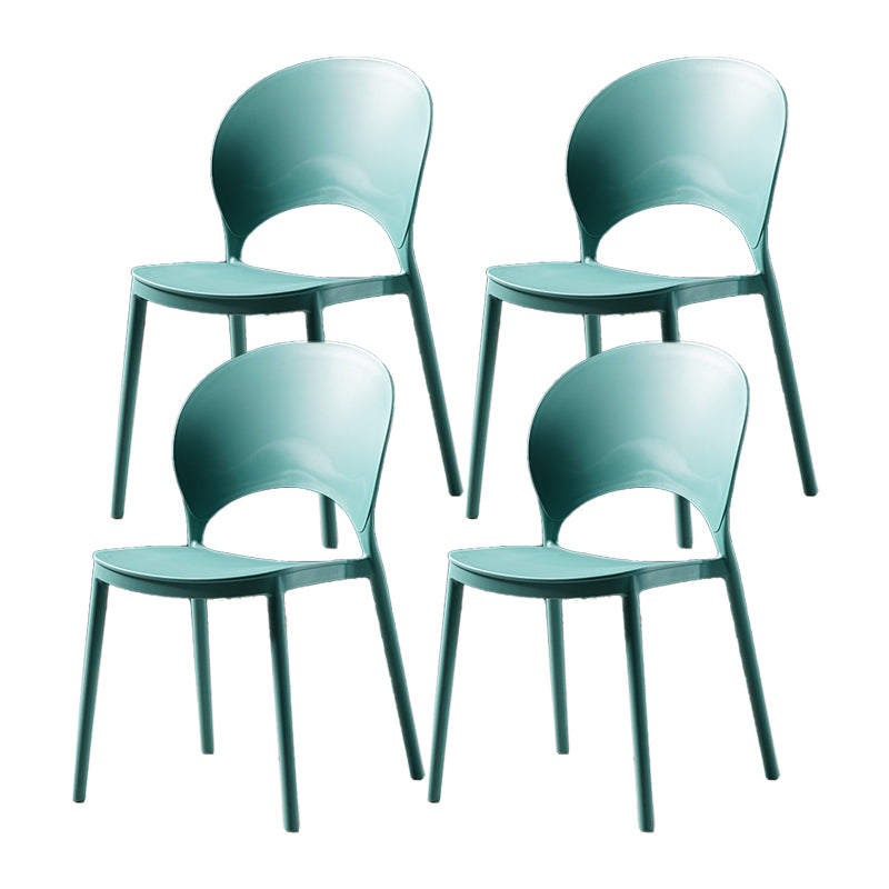 Contemporary Plastic Armless Chair Dining Room Open Back Chair