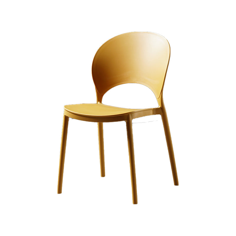 Contemporary Plastic Armless Chair Dining Room Open Back Chair