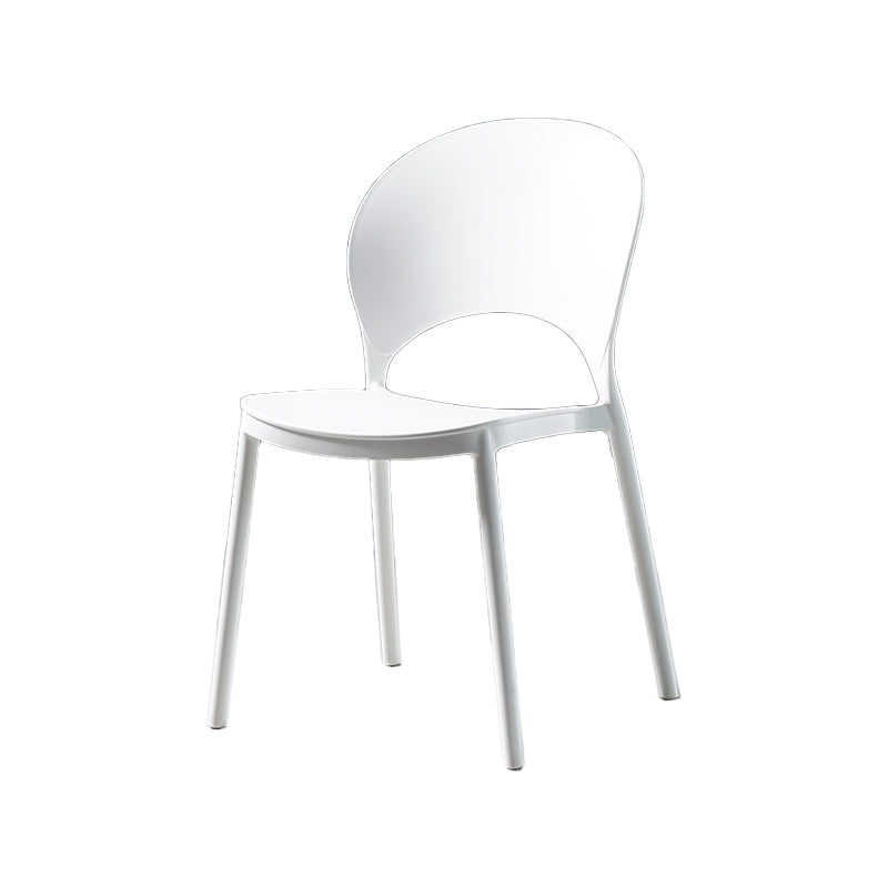 Contemporary Plastic Armless Chair Dining Room Open Back Chair