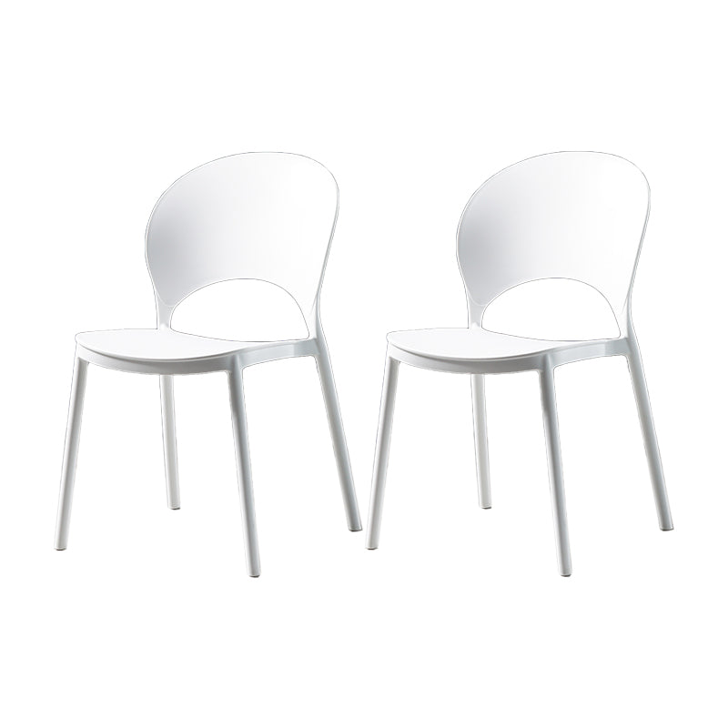 Contemporary Plastic Armless Chair Dining Room Open Back Chair