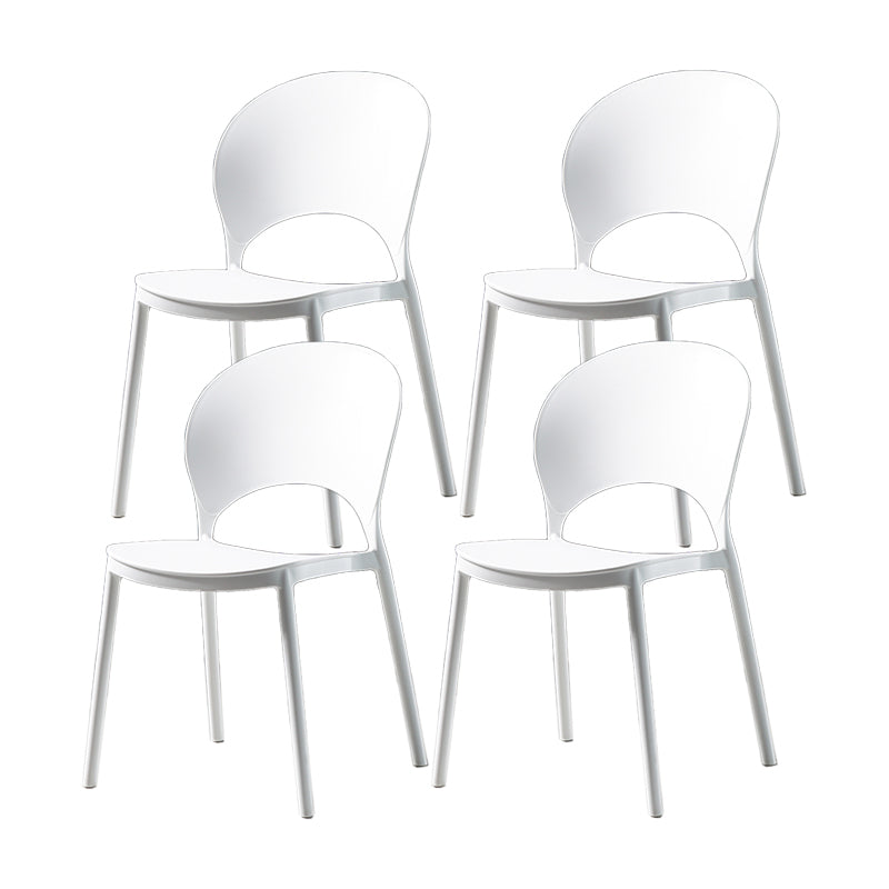 Contemporary Plastic Armless Chair Dining Room Open Back Chair