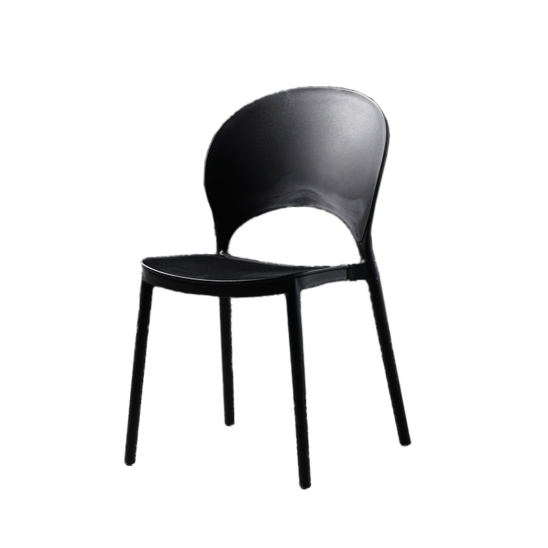 Contemporary Plastic Armless Chair Dining Room Open Back Chair