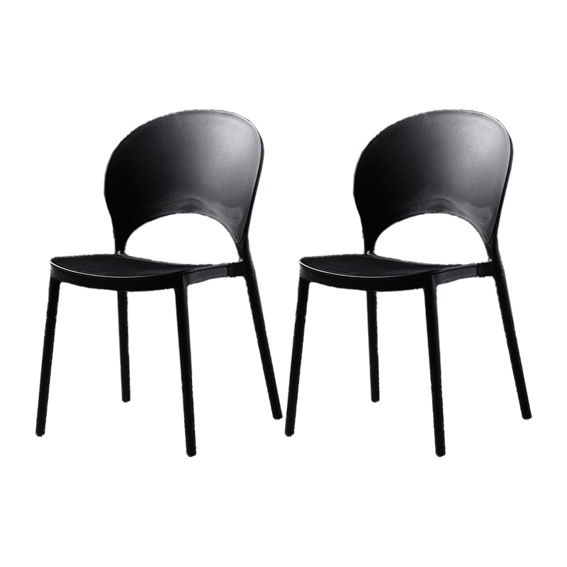 Contemporary Plastic Armless Chair Dining Room Open Back Chair