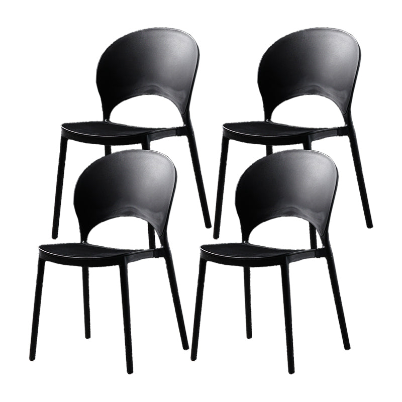 Contemporary Plastic Armless Chair Dining Room Open Back Chair