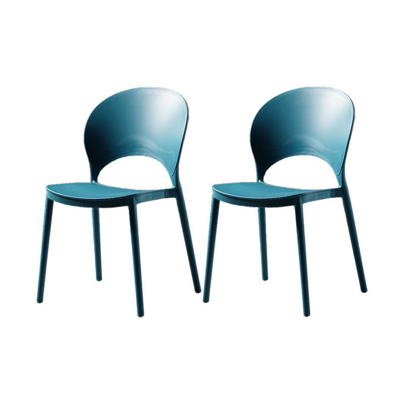 Contemporary Plastic Armless Chair Dining Room Open Back Chair