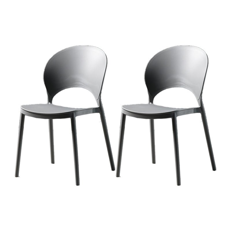 Contemporary Plastic Armless Chair Dining Room Open Back Chair