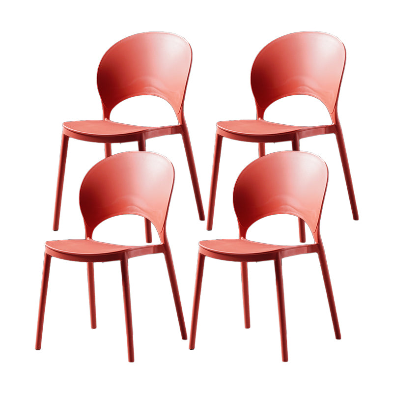 Contemporary Plastic Armless Chair Dining Room Open Back Chair