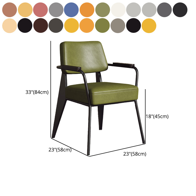 Industrial Style Chair Upholstered Open Back Dining Arm Chair for Indoor