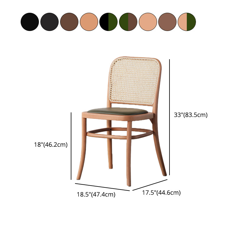 Traditional Style Side Chair Solid Wood Open Back Dining Chair for Hom