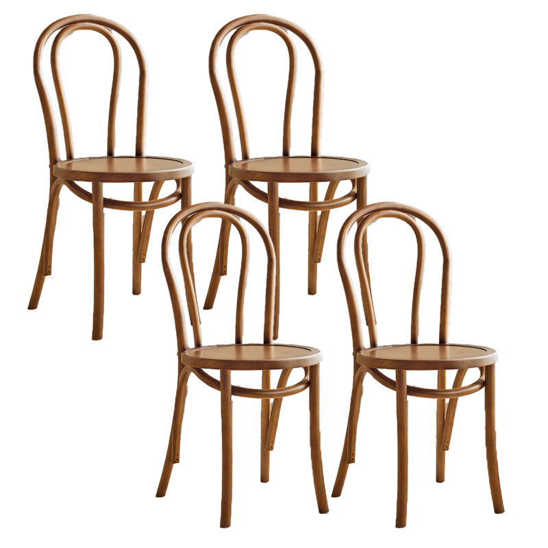 Traditional Style Side Chair Solid Wood Wingback Armless Dining Chair