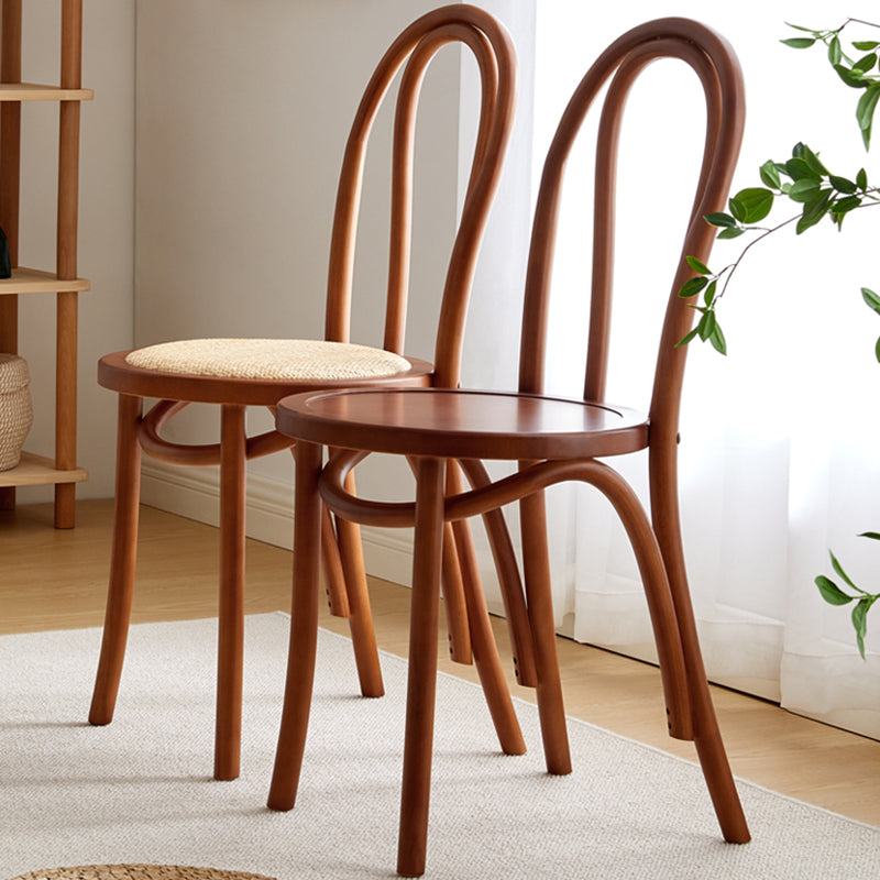 Traditional Style Side Chair Solid Wood Wingback Armless Dining Chair