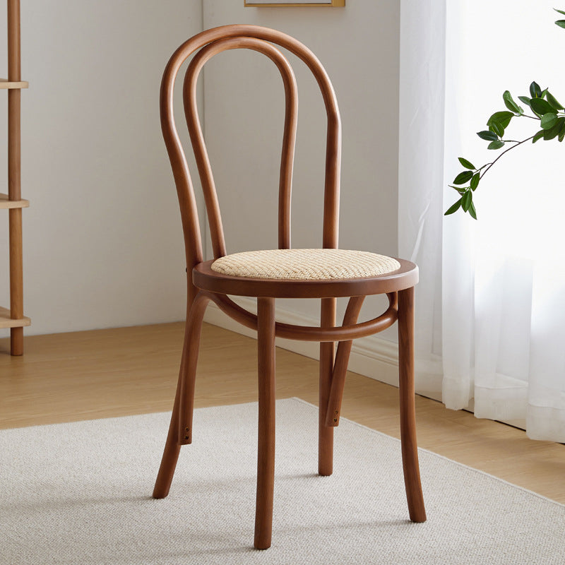 Traditional Style Side Chair Solid Wood Wingback Armless Dining Chair