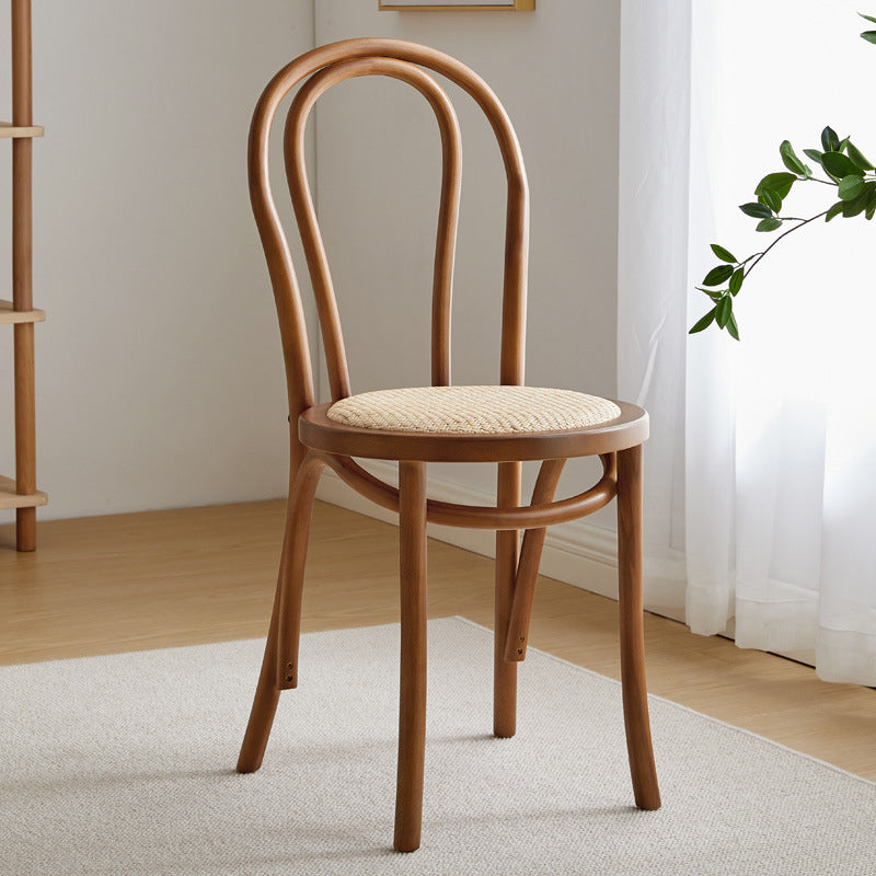 Traditional Style Side Chair Solid Wood Wingback Armless Dining Chair