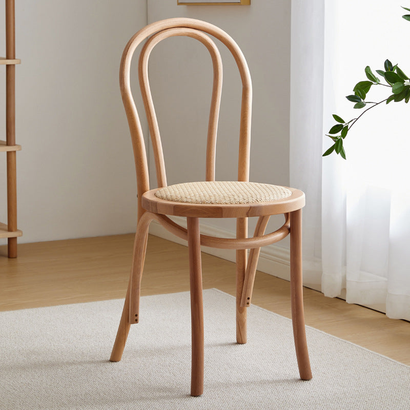 Traditional Style Side Chair Solid Wood Wingback Armless Dining Chair