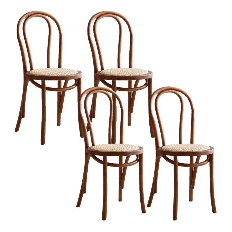 Traditional Style Side Chair Solid Wood Wingback Armless Dining Chair