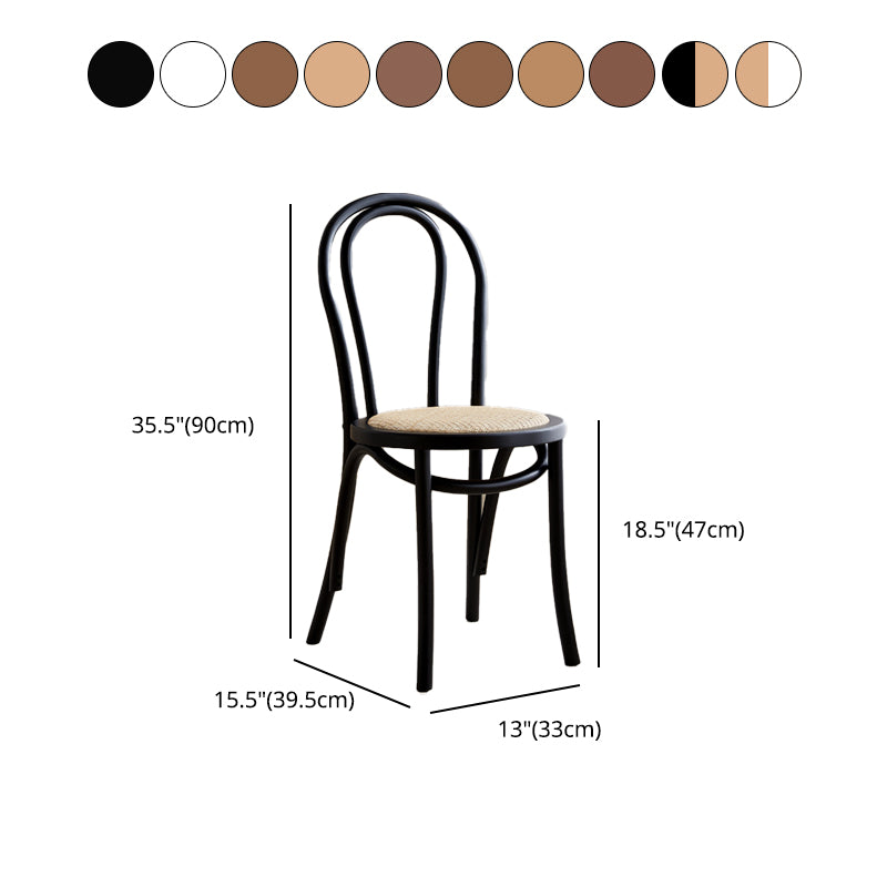 Traditional Style Side Chair Solid Wood Wingback Armless Dining Chair