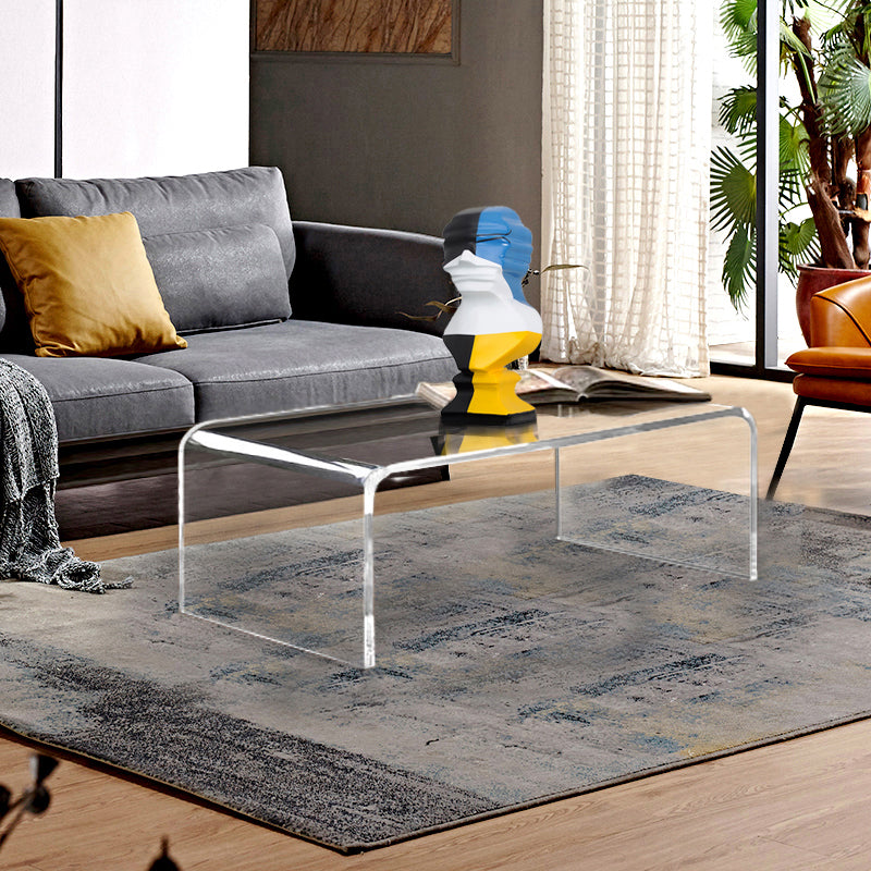 Modern Rectangle Coffee Table Acrylic Cocktail Table for Living Room