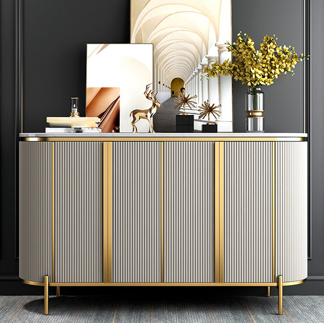 Glam Storage Sideboard Artificial Marble Top Sideboard for Living Room