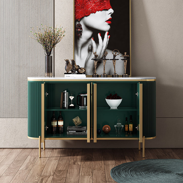 Glam Storage Sideboard Artificial Marble Top Sideboard for Living Room