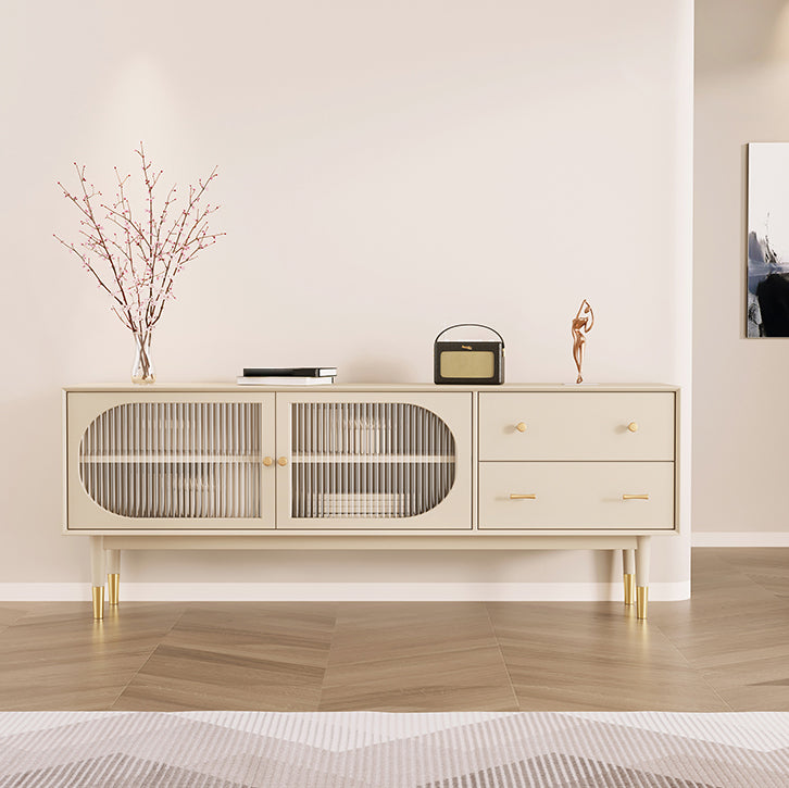 Wooden Rectangle Storage Sideboard Luxury Cabinet with Drawers and Doors