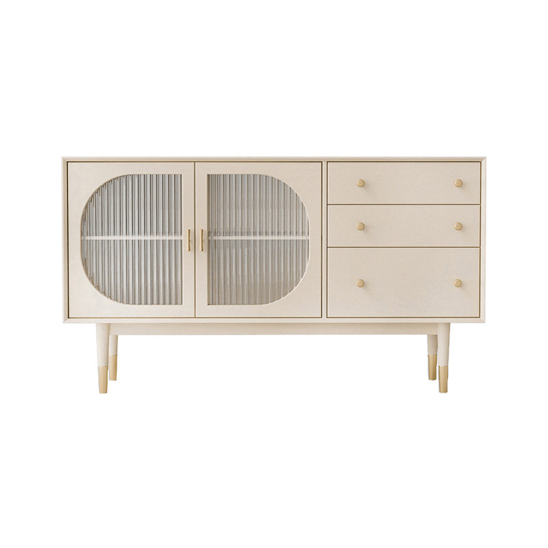 Wooden Rectangle Storage Sideboard Luxury Cabinet with Drawers and Doors