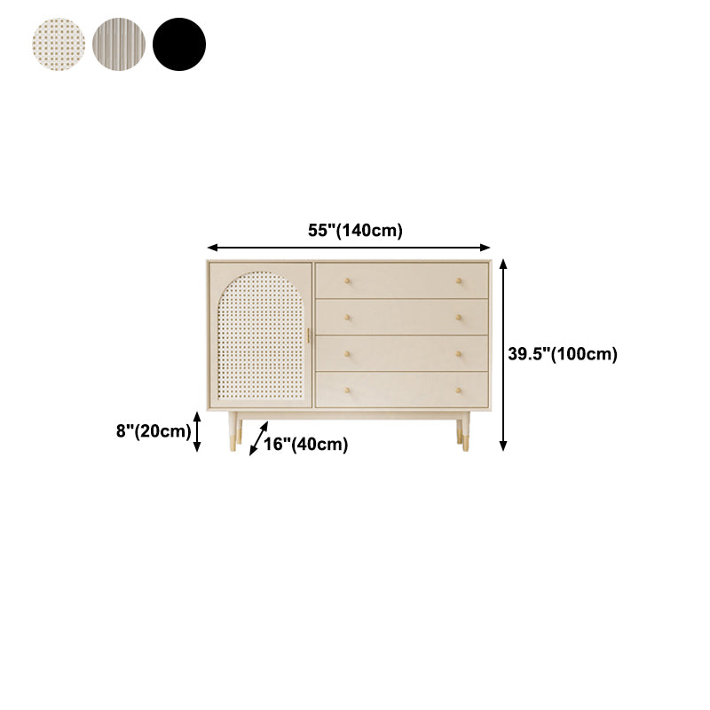 Wooden Rectangle Storage Sideboard Luxury Cabinet with Drawers and Doors