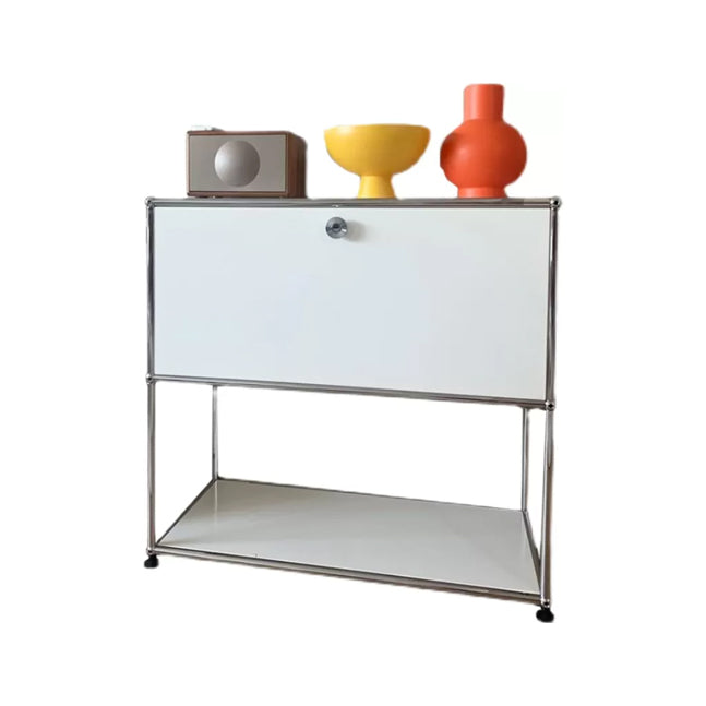 Stainless Steel Sideboard Modern Style Dining Sideboard with Locking Cabinet