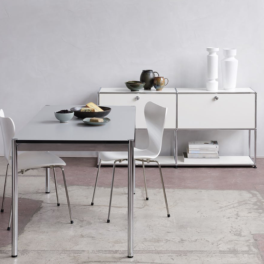 Stainless Steel Sideboard Modern Style Dining Sideboard with Locking Cabinet