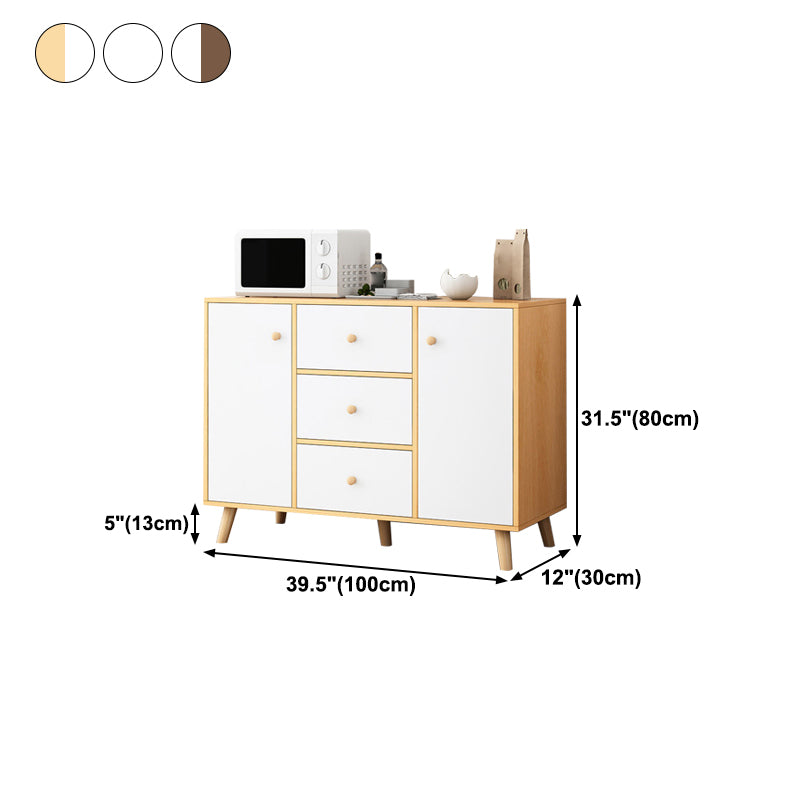 Contemporary Style Sideboard Engineered Wood Dining Sideboard with Storage