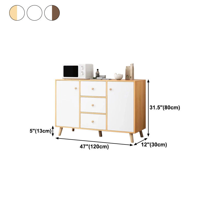 Contemporary Style Sideboard Engineered Wood Dining Sideboard with Storage