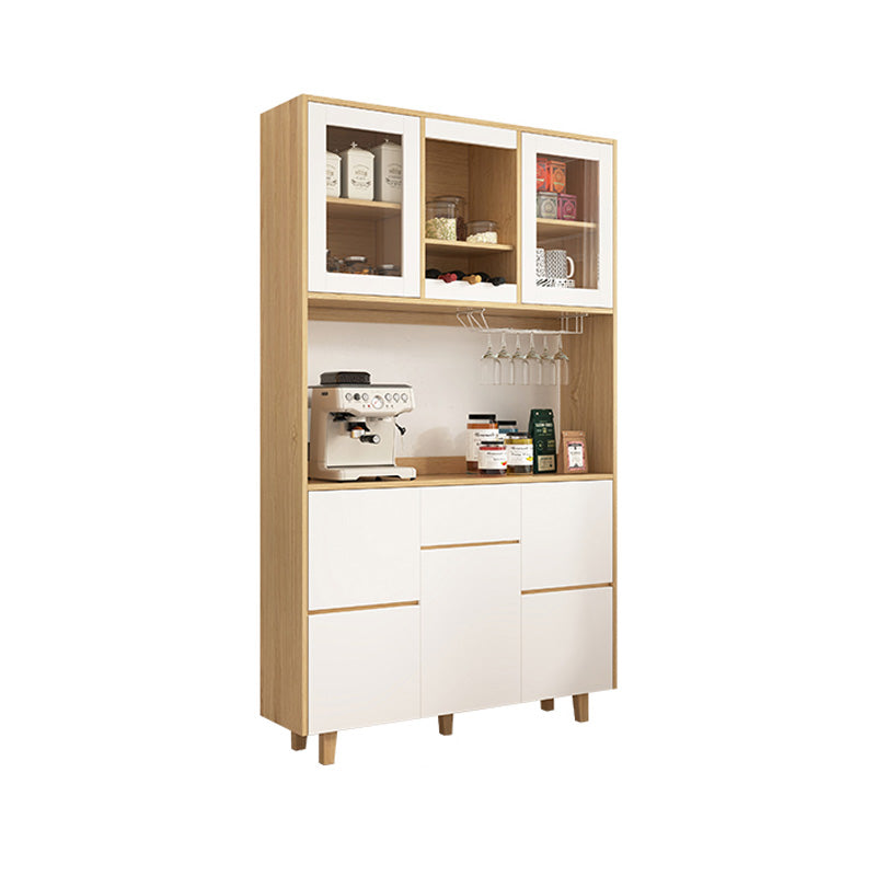 Dining Server Manufactured Wood and Solid Wood Kitchen Server with Doors