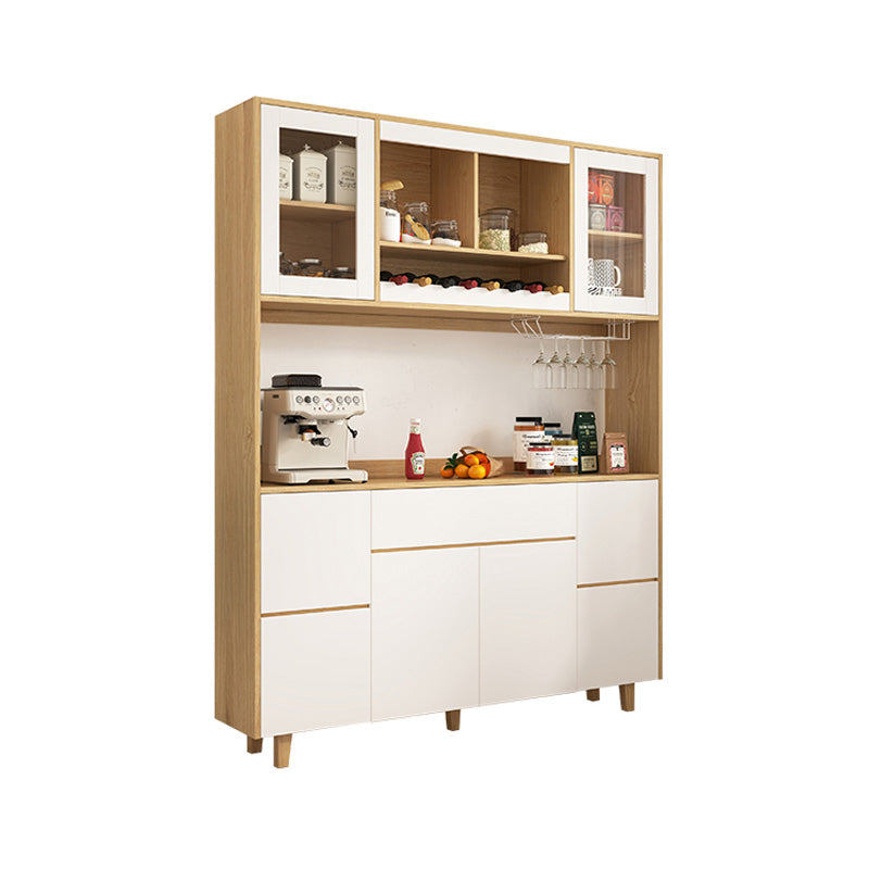 Dining Server Manufactured Wood and Solid Wood Kitchen Server with Doors