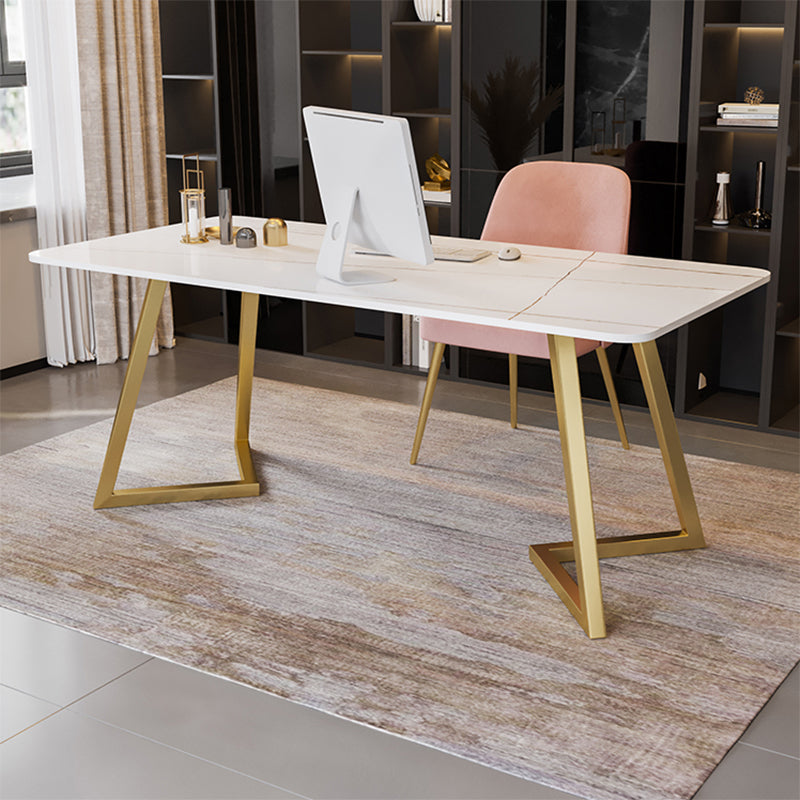 Modern Rectangular Writing Desk Sintered Stone Office Desk for Home